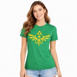 Nintendo Legend of Zelda Skyward Sword Green Hylian Crest Graphic Tee S